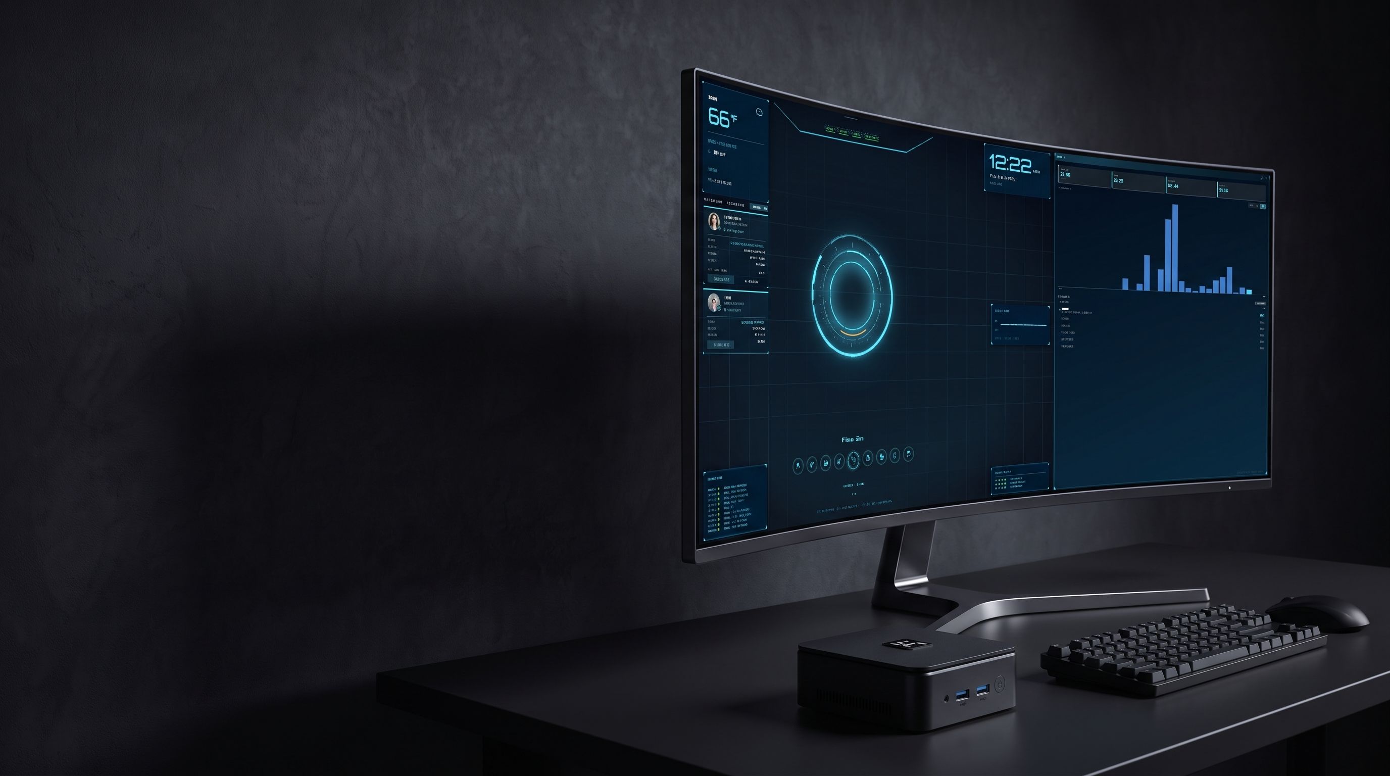 AGENT.i4 corporate dashboard on a curved ultrawide monitor