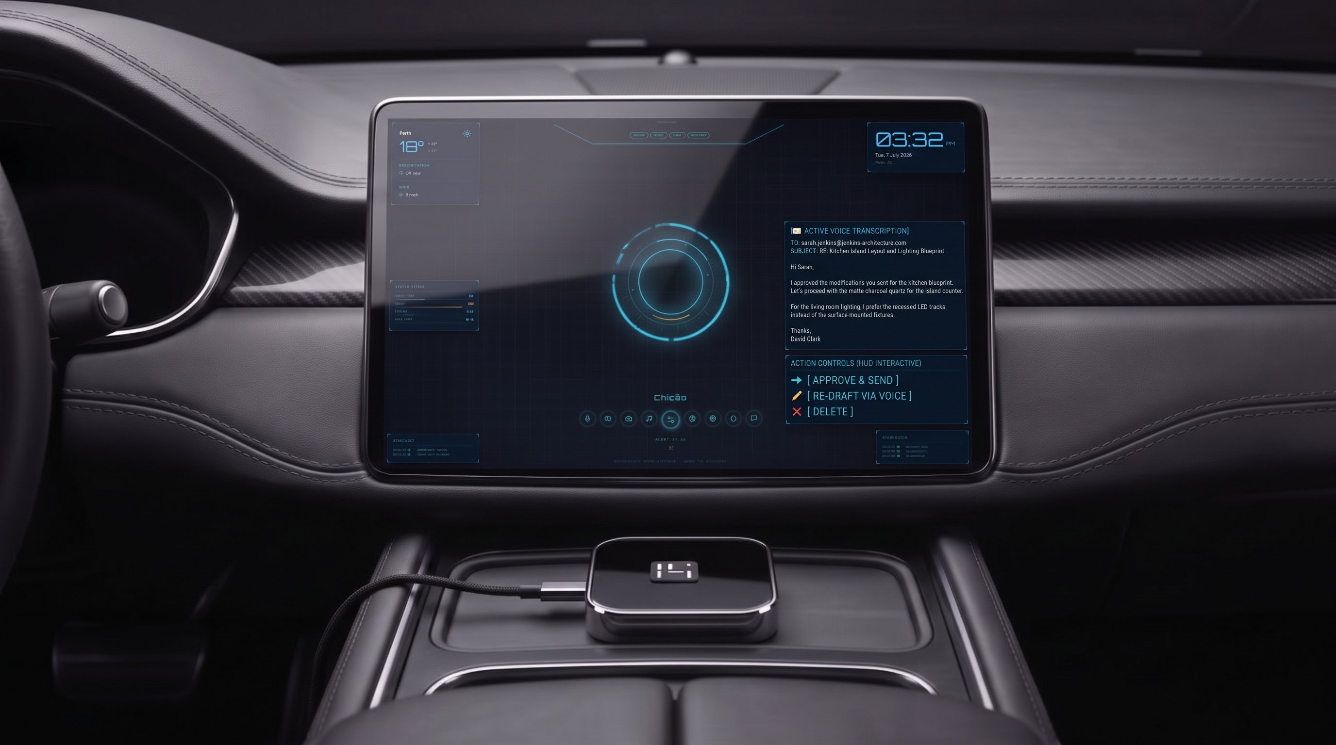 i4 Nexus running on an electric car's central screen